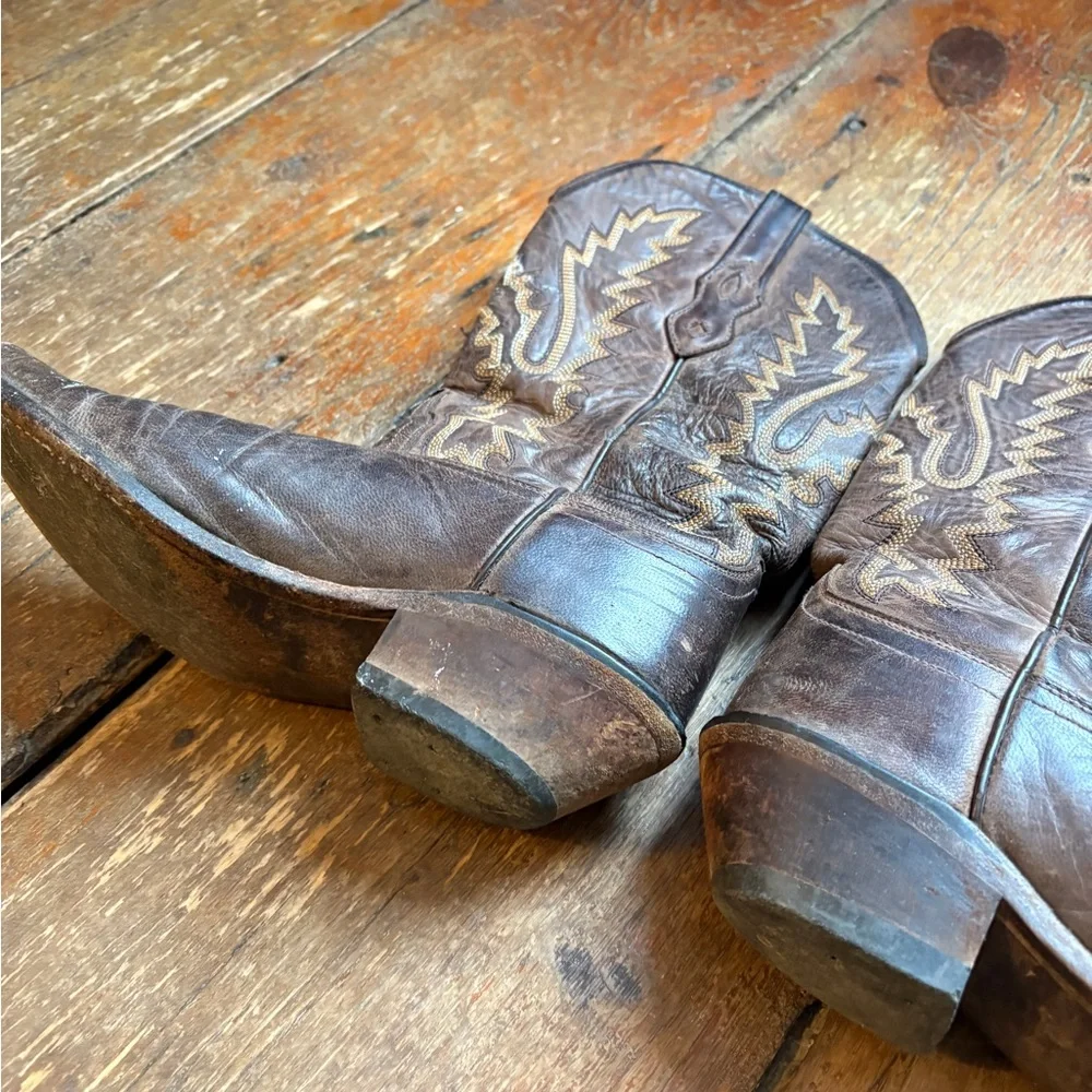 Vintage Brown Western Cowboy Boots - Picture 3 of 6